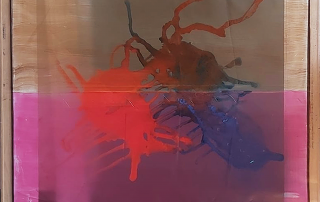 Farbe auf einer transparenten Folie