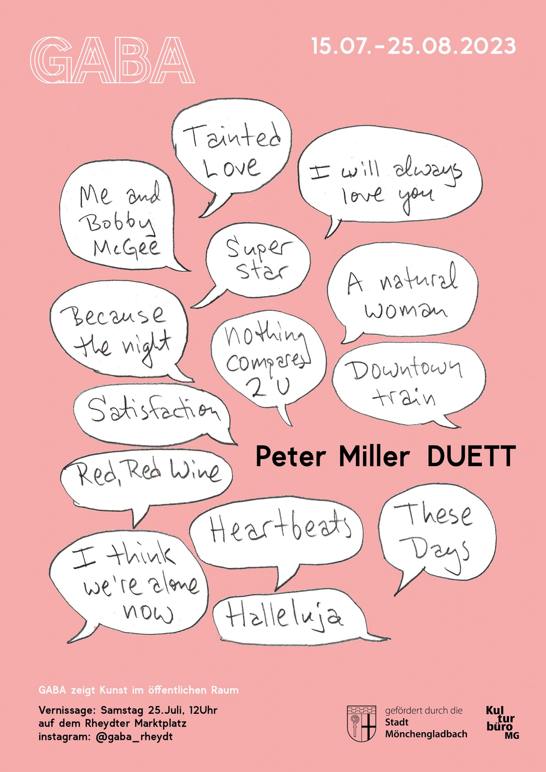 Plakat zur Ausstellung "DUETT" von Peter Miller